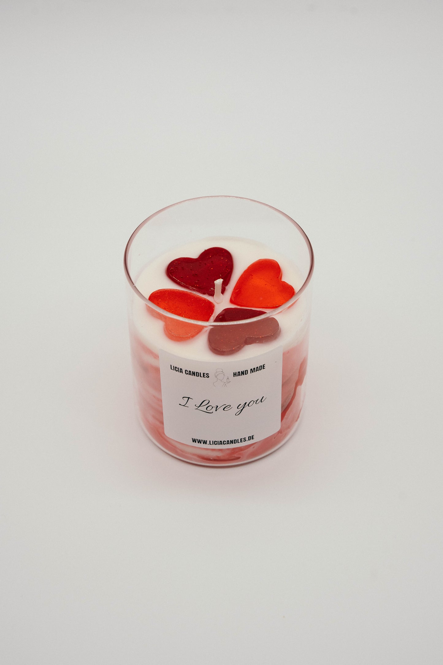 Marble Hearts Candle