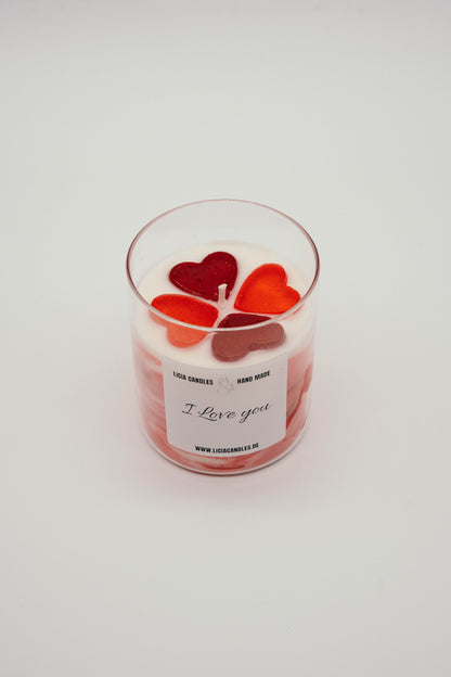 Marble Hearts Candle