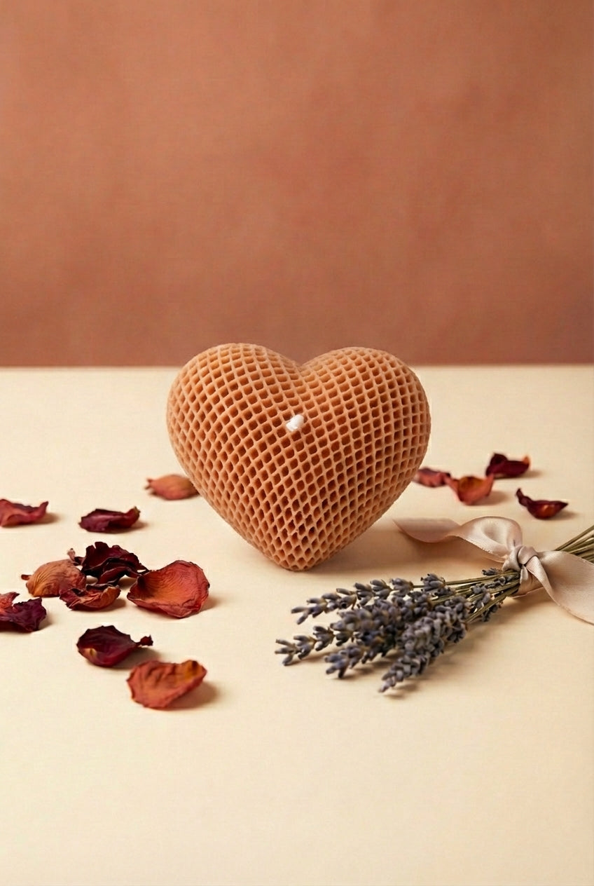 Textured Heart Candle