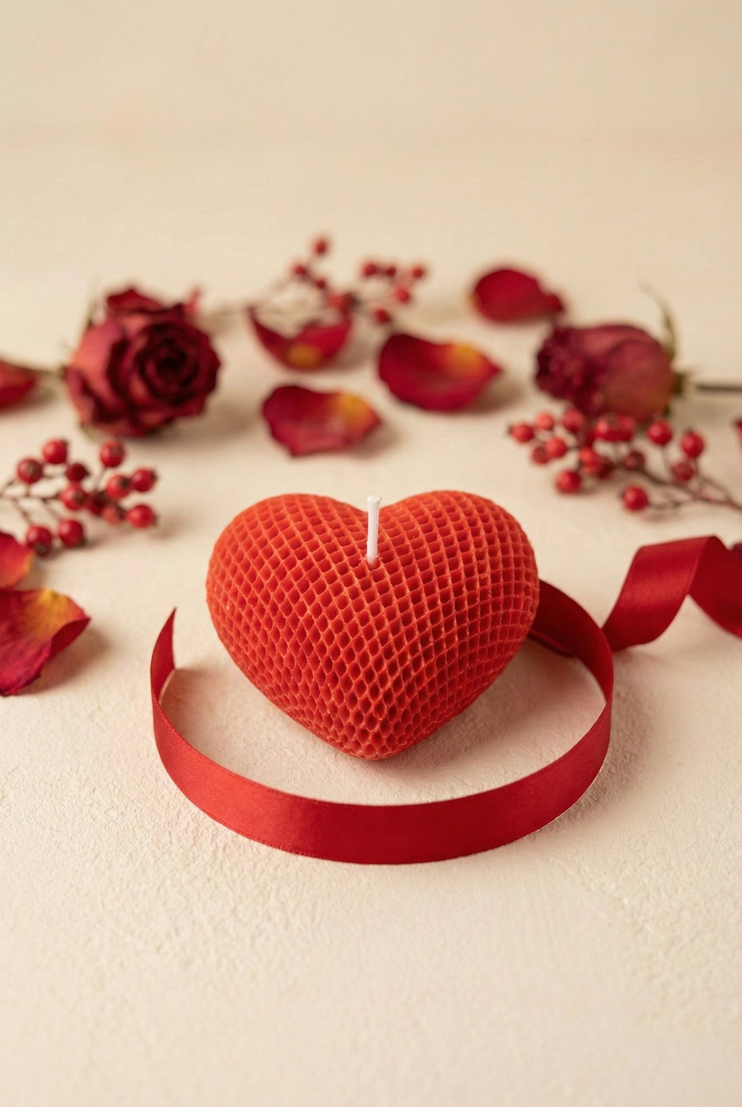 Textured Heart Candle