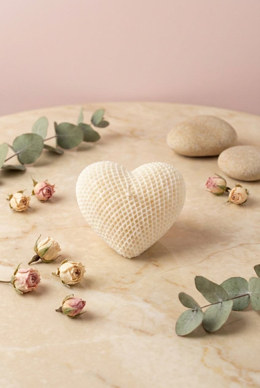 Textured Heart Candle