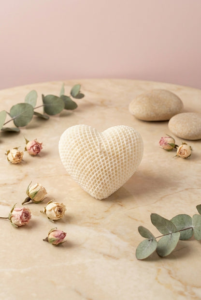 Textured Heart Candle